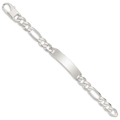 Sterling Silver Figaro Link ID Bracelet - 2