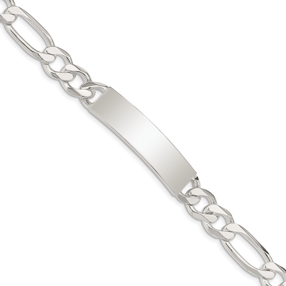 Sterling Silver Figaro Link ID Bracelet - 2