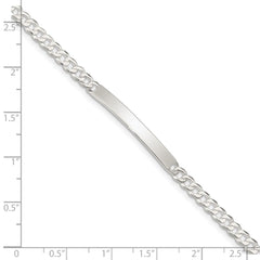 Sterling Silver Curb Link ID Bracelet