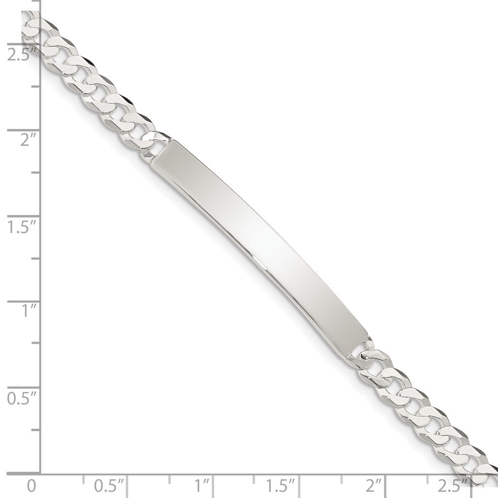 Sterling Silver Curb Link ID Bracelet - 13