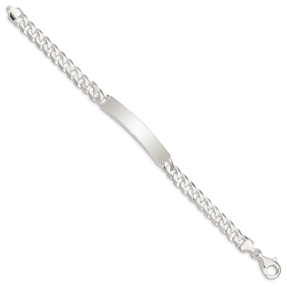 Sterling Silver Curb Link ID Bracelet - 2