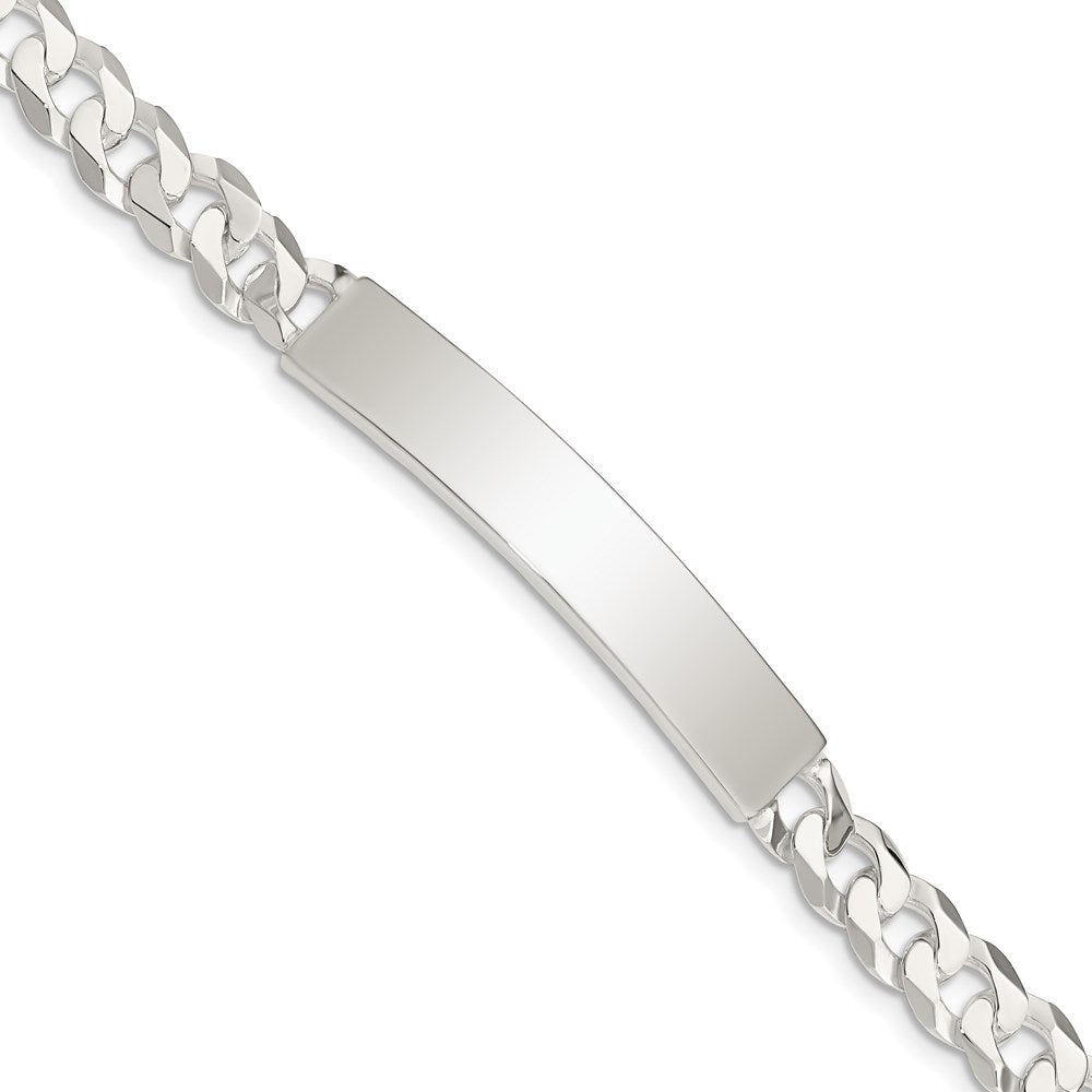 Sterling Silver Curb Link ID Bracelet - 2