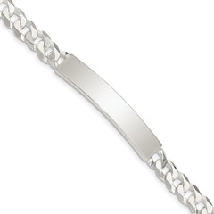 Sterling Silver Curb Link ID Bracelet - 2