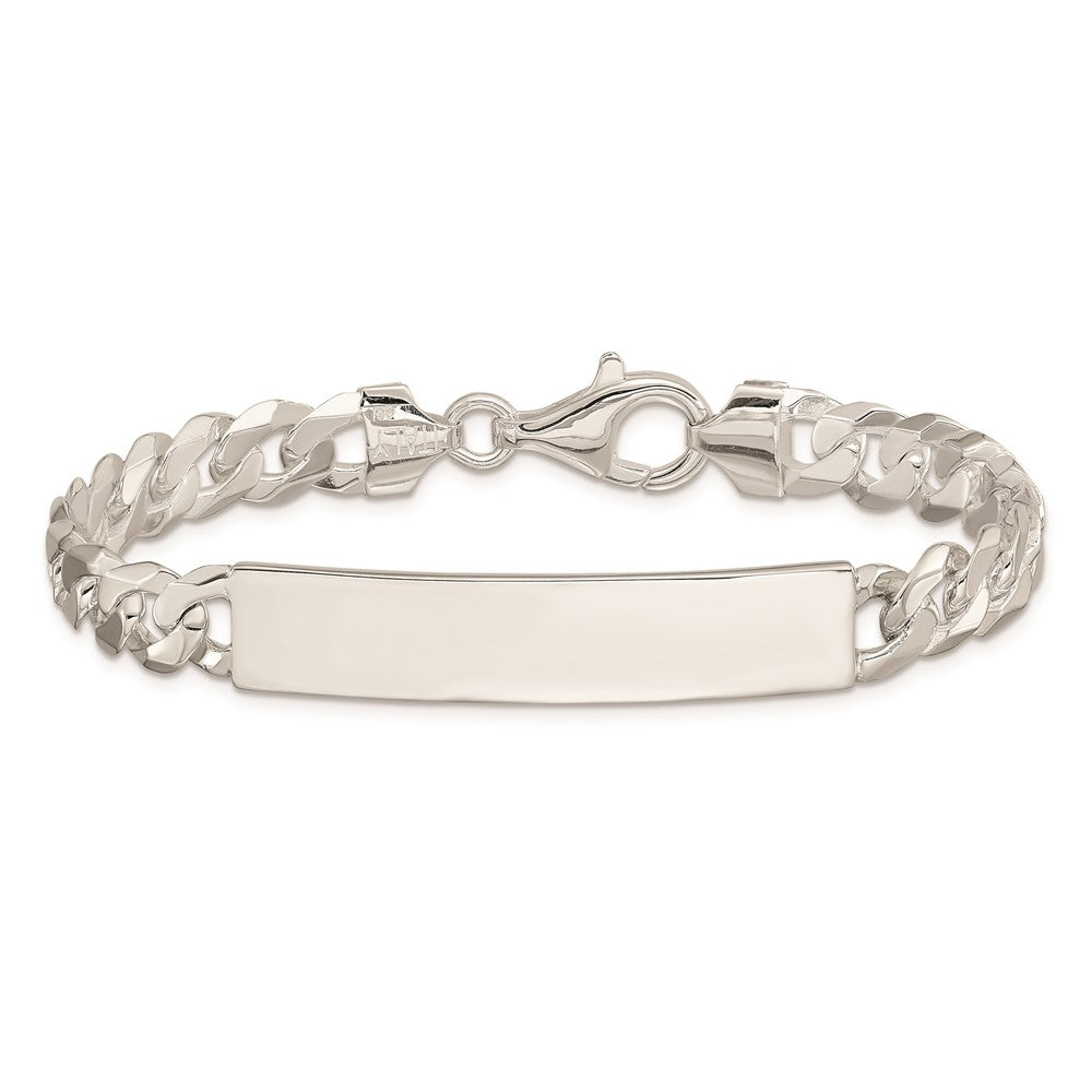 Sterling Silver Curb Link ID Bracelet - 4