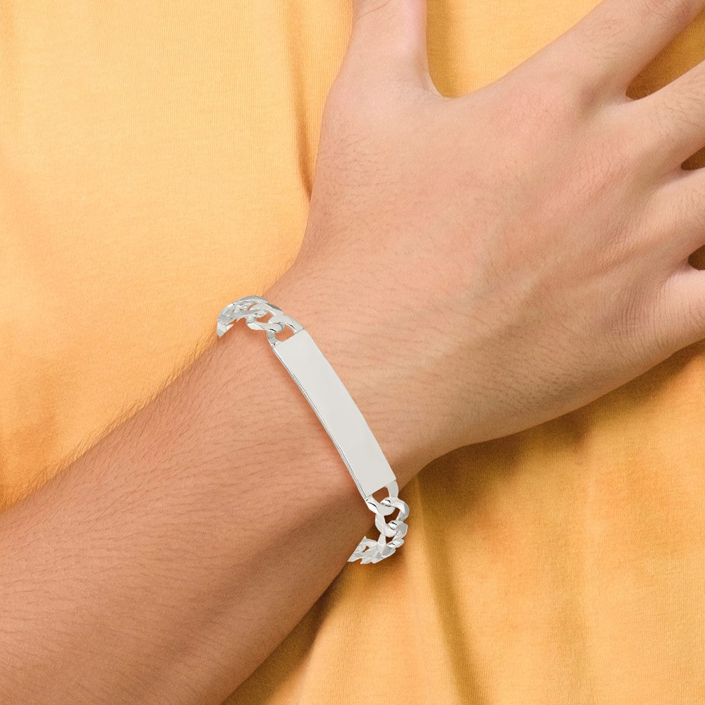 Sterling Silver Curb Link ID Bracelet - 17