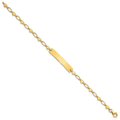 Sterling Silver Gold-tone 6.5 inch Hearts Children's ID Bracelet