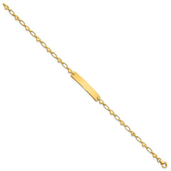 Sterling Silver Gold-tone 7.5 inch Hearts ID Bracelet