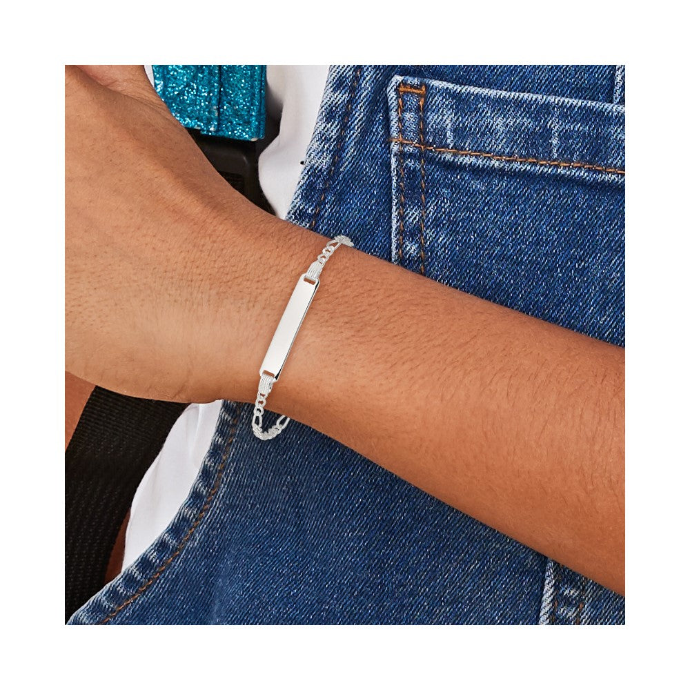 Sterling Silver Children's ID Bracelet - 8
