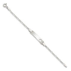 Sterling Silver Baby ID with Cut-out Heart Bracelet - 2