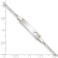 Sterling Silver Baby ID with Cut-out Heart Bracelet - 2