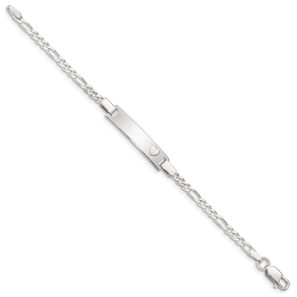 Sterling Silver Baby ID with Heart Bracelet - 3