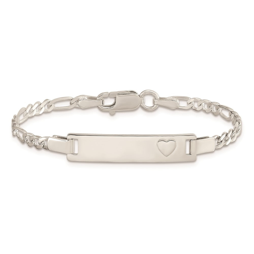 Sterling Silver Baby ID with Heart Bracelet - 3