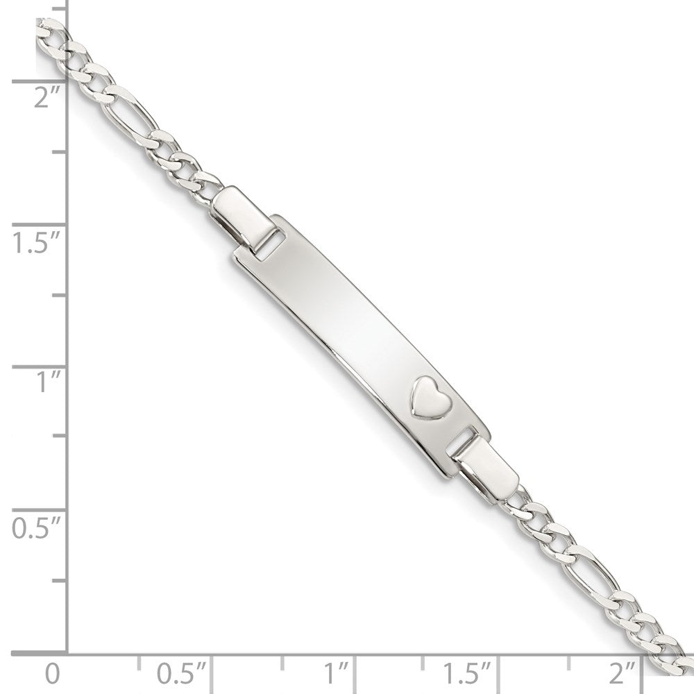 Sterling Silver Baby ID with Heart Bracelet - 3