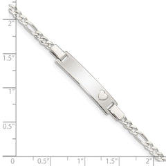 Sterling Silver Baby ID with Heart Bracelet - 3