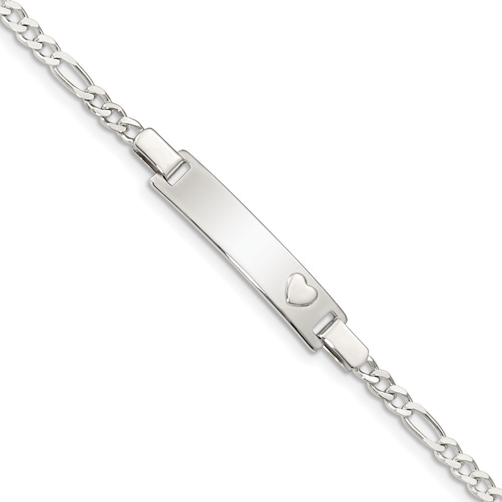 Sterling Silver Baby ID with Heart Bracelet - 3
