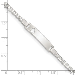 Sterling Silver Baby ID with Cut-out Heart Bracelet - 3