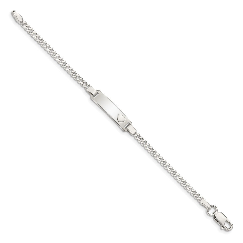 Sterling Silver Baby ID with Heart Bracelet - 4