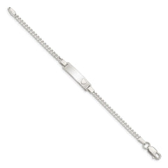 Sterling Silver Baby ID with Heart Bracelet - 4