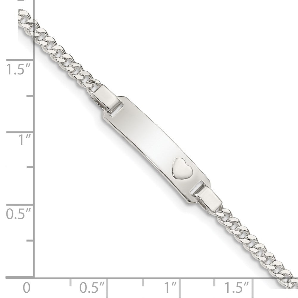 Sterling Silver Baby ID with Heart Bracelet - 4