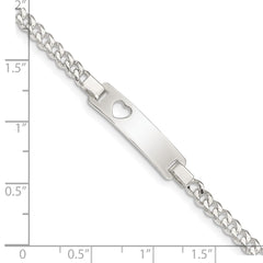 Sterling Silver Baby ID with Cut-out Heart Bracelet - 10