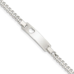 Sterling Silver Baby ID with Cut-out Heart Bracelet - 10