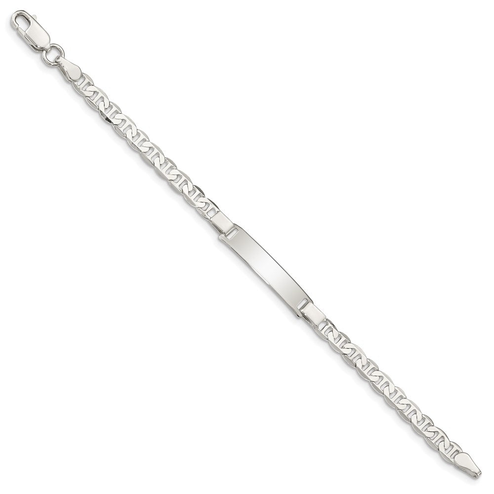 Sterling Silver Engraveable Childrens ID Anchor Link Bracelet - 2