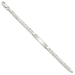 Sterling Silver Engraveable Childrens ID Anchor Link Bracelet - 2
