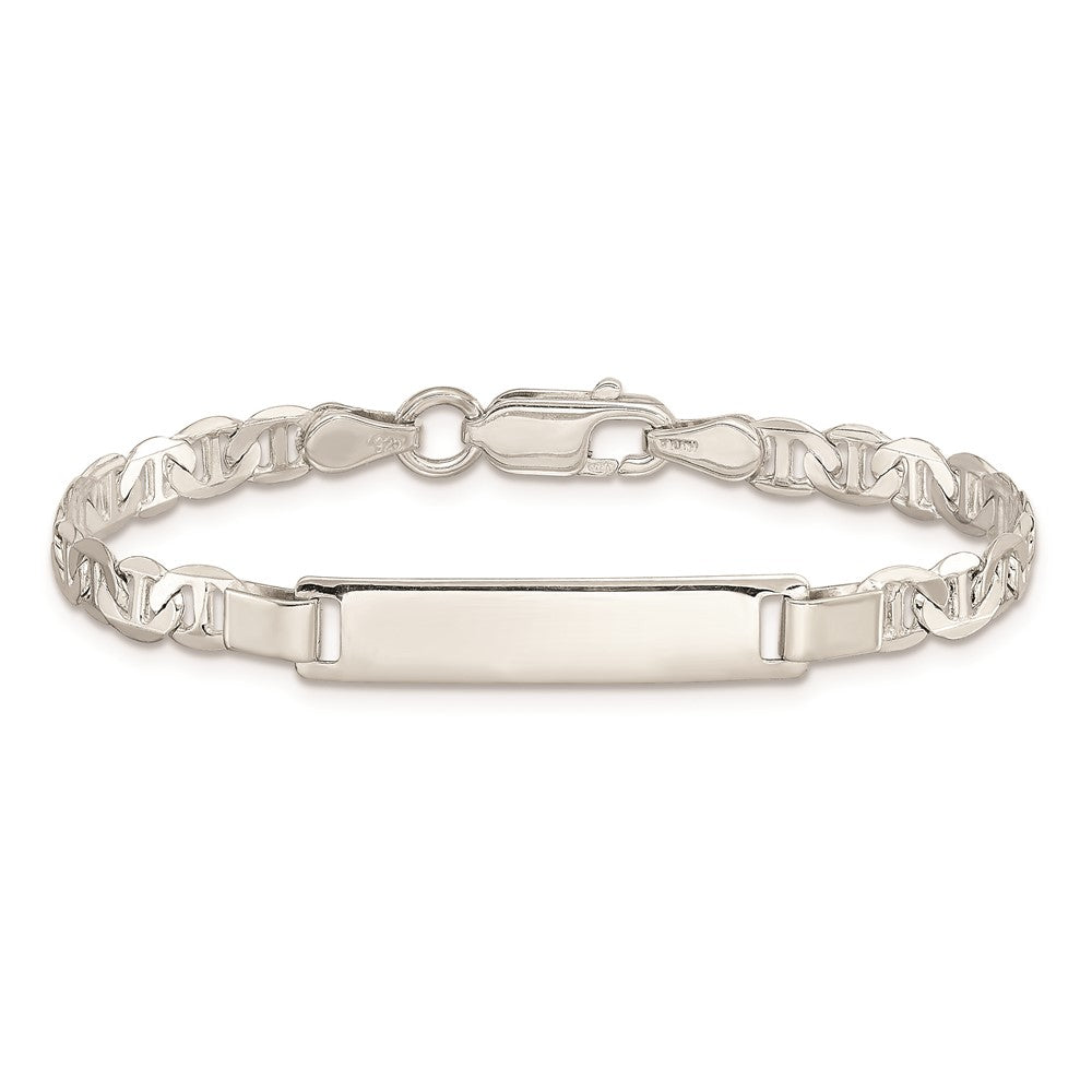 Sterling Silver Engraveable Childrens ID Anchor Link Bracelet - 2