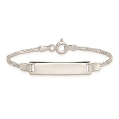 Sterling Silver Engraveable Childrens ID on Figaro Link Bracelet