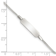 Sterling Silver Childrens 5in Plus 1in EXT ID Curb Link Bracelet