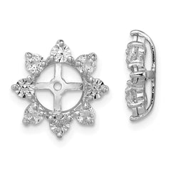 Sterling Silver Rhodium Diam. & White Topaz Earring Jacket - 6