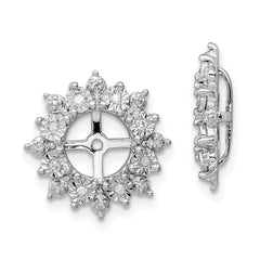 Sterling Silver Rhodium Diam. Earring Jacket - 2