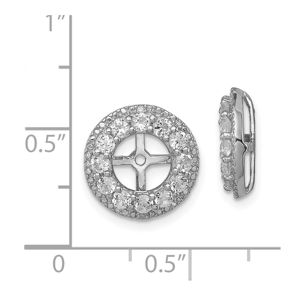 Sterling Silver Rhodium Diam. & White Topaz Earring Jacket - 7
