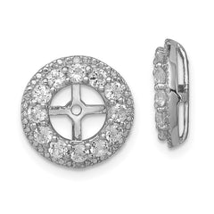 Sterling Silver Rhodium Diam. & White Topaz Earring Jacket - 7