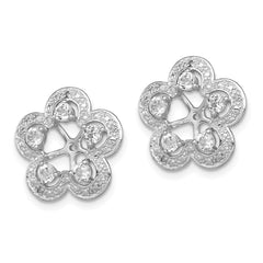 Sterling Silver Rhodium Diam. & White Topaz Earring Jacket - 2