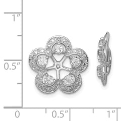 Sterling Silver Rhodium Diam. & White Topaz Earring Jacket - 2