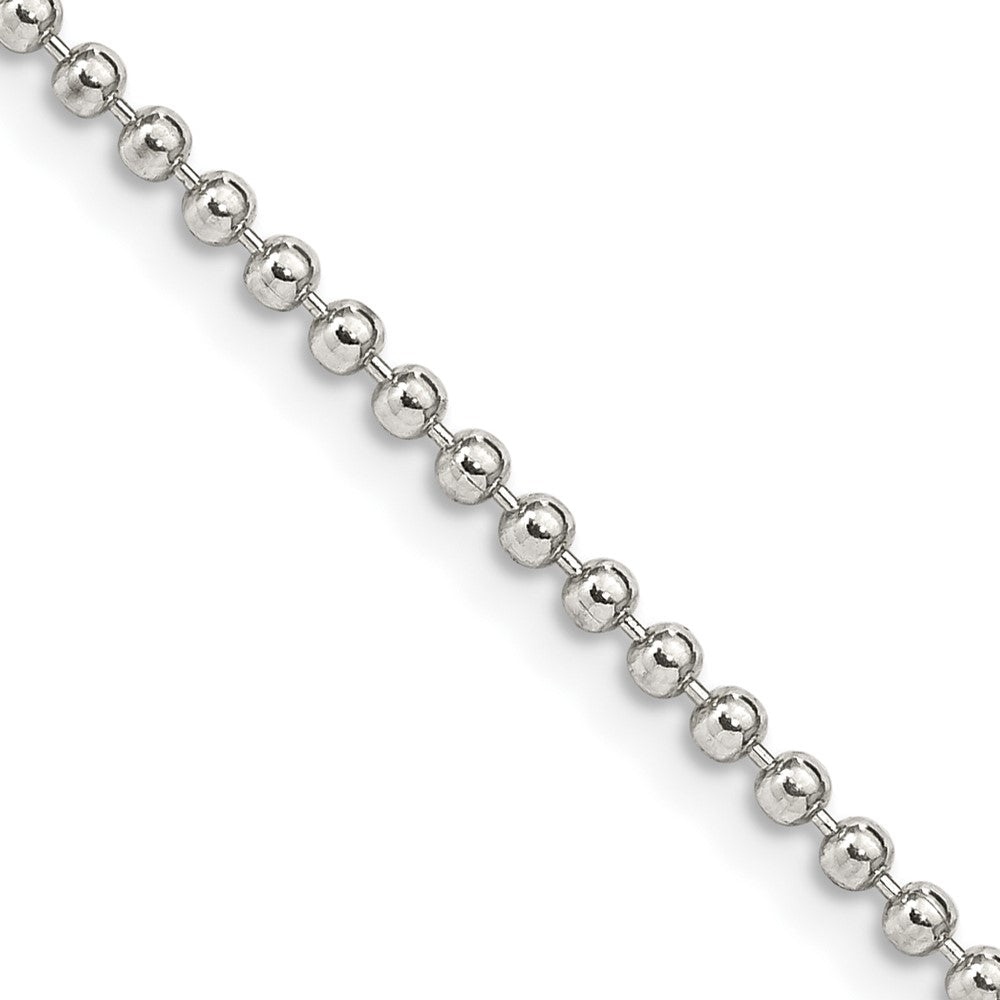 Sterling Silver 2mm Beaded Chain - 6