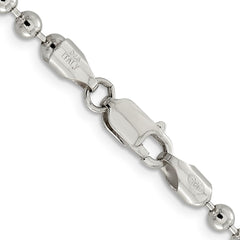 Sterling Silver 4mm Beaded Chain - 4
