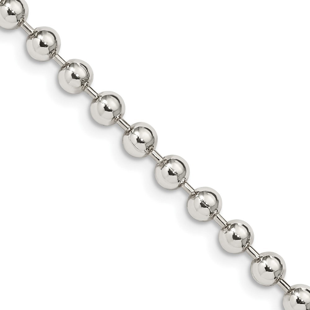 Sterling Silver 4mm Beaded Chain - 5