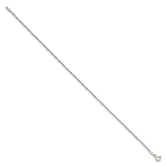 Sterling Silver 1.5mm Fancy Beaded Chain Anklet - 2