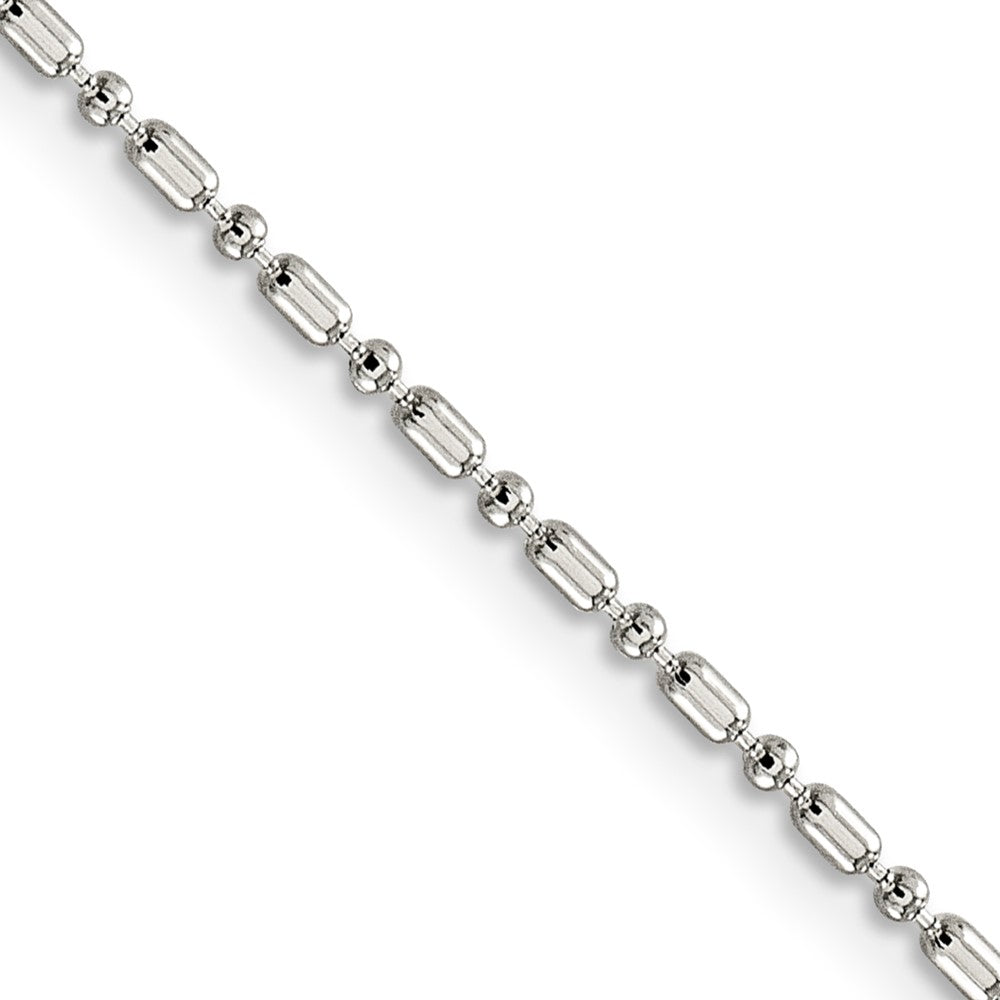 Sterling Silver 1.5mm Fancy Beaded Chain - 9