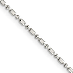 Sterling Silver 1.5mm Fancy Beaded Chain - 9