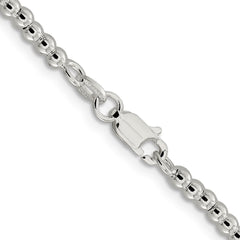 Sterling Silver 3mm Beads on Box Chain - 3