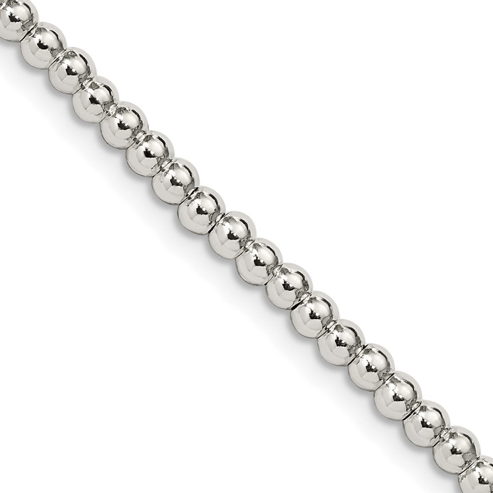 Sterling Silver 3mm Beads on Box Chain - 3