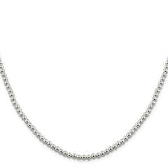 Sterling Silver 4mm Beads on Box Chain - 3