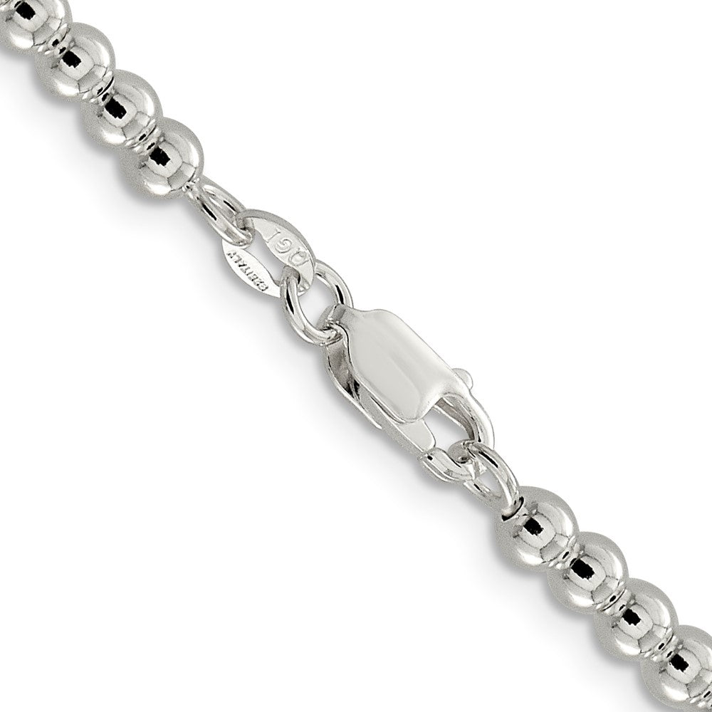 Sterling Silver 4mm Beads on Box Chain