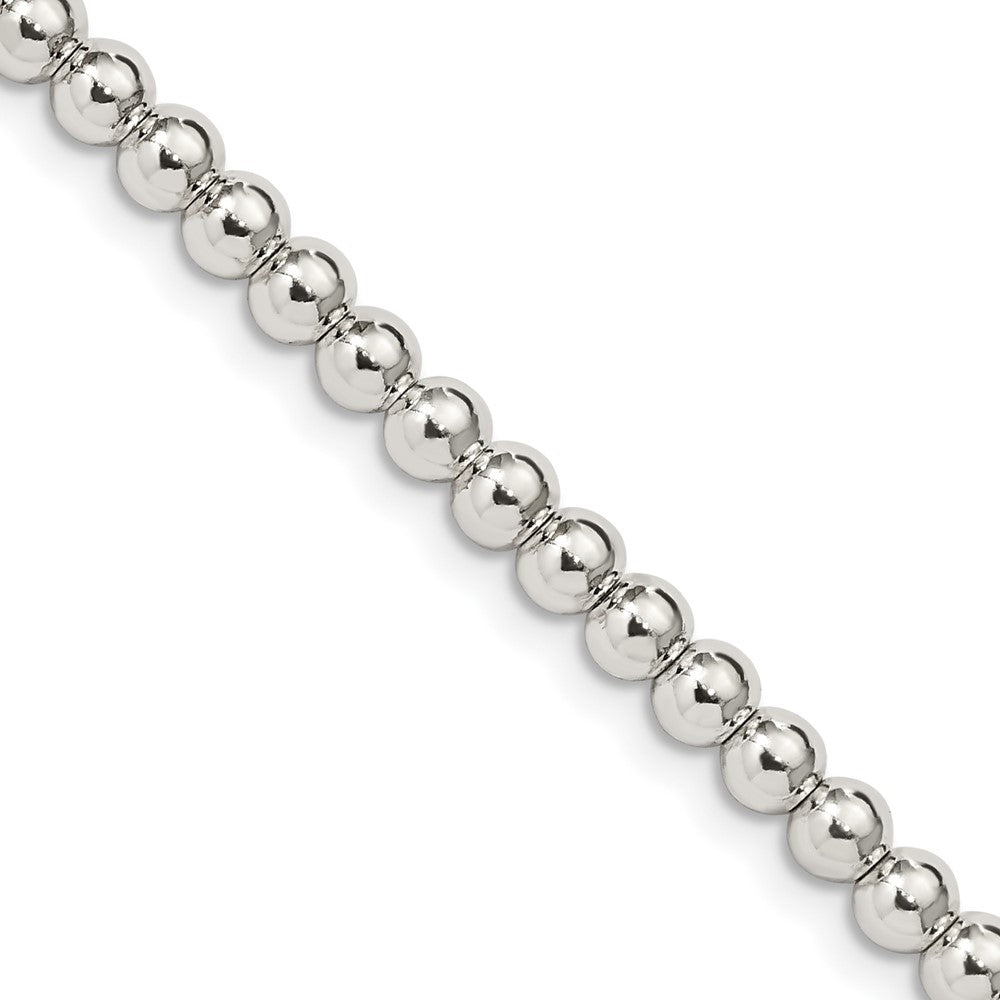 Sterling Silver 4mm Beads on Box Chain - 3