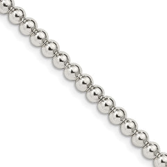 Sterling Silver 4mm Beads on Box Chain - 3