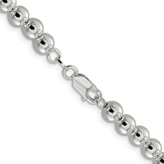 Sterling Silver 6.1mm Beads on Box Chain - 3