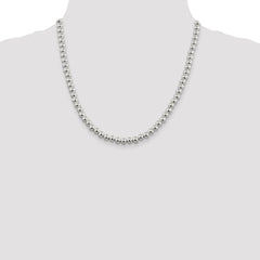 Sterling Silver 6.1mm Beads on Box Chain - 2